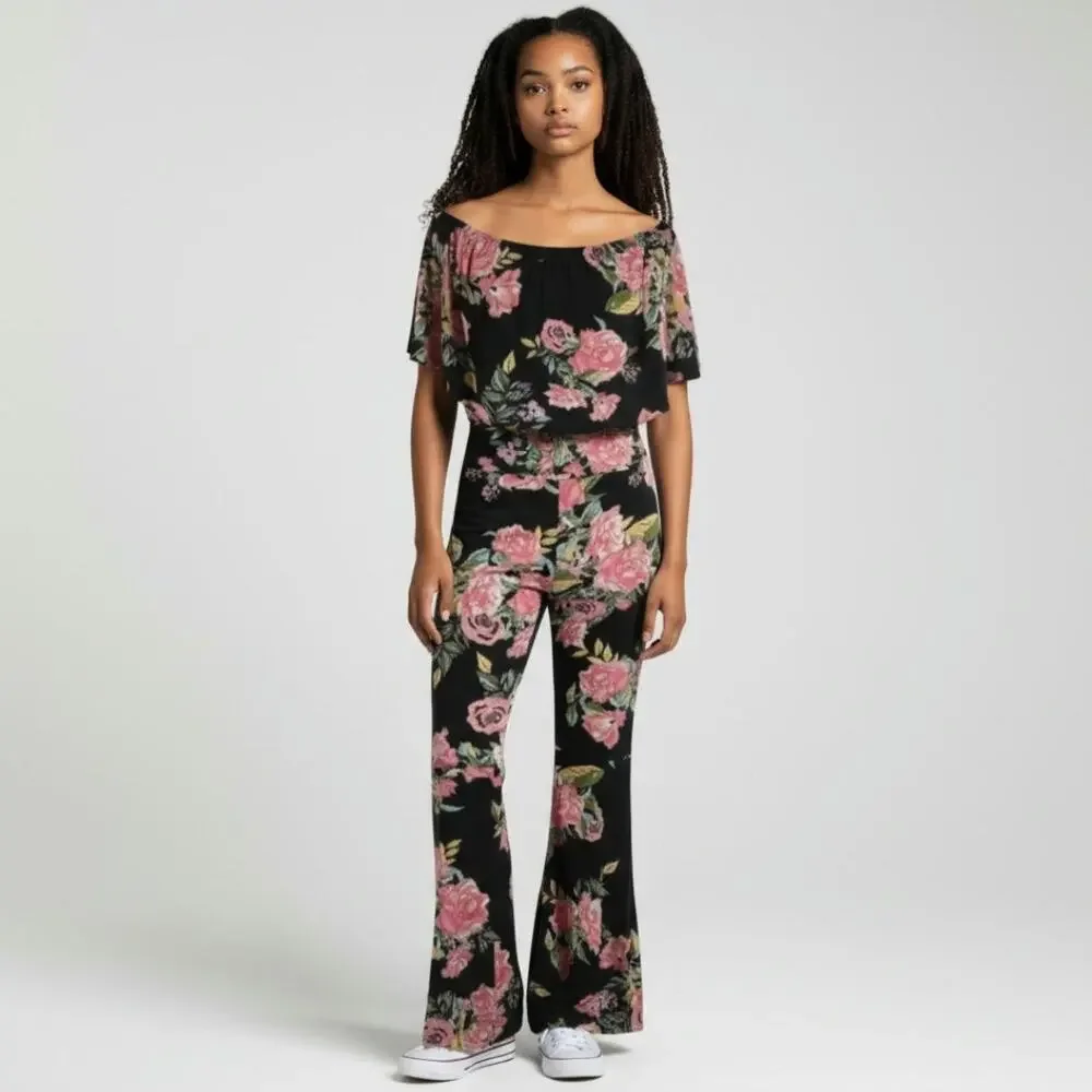 Free People Vintage Strapless Floral Medium Jumpsuit